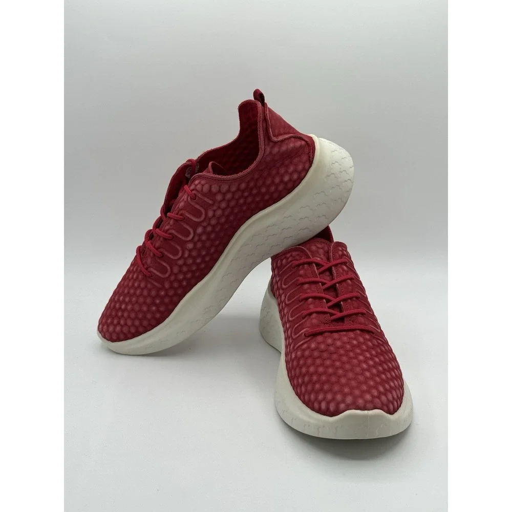 ECCO Therap Shoes Womens 41 Red Nubuck Honeycomb Chunky Platform Sneakers